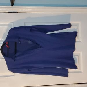 Red S Long Sleeve Collared Sweater with Buttons